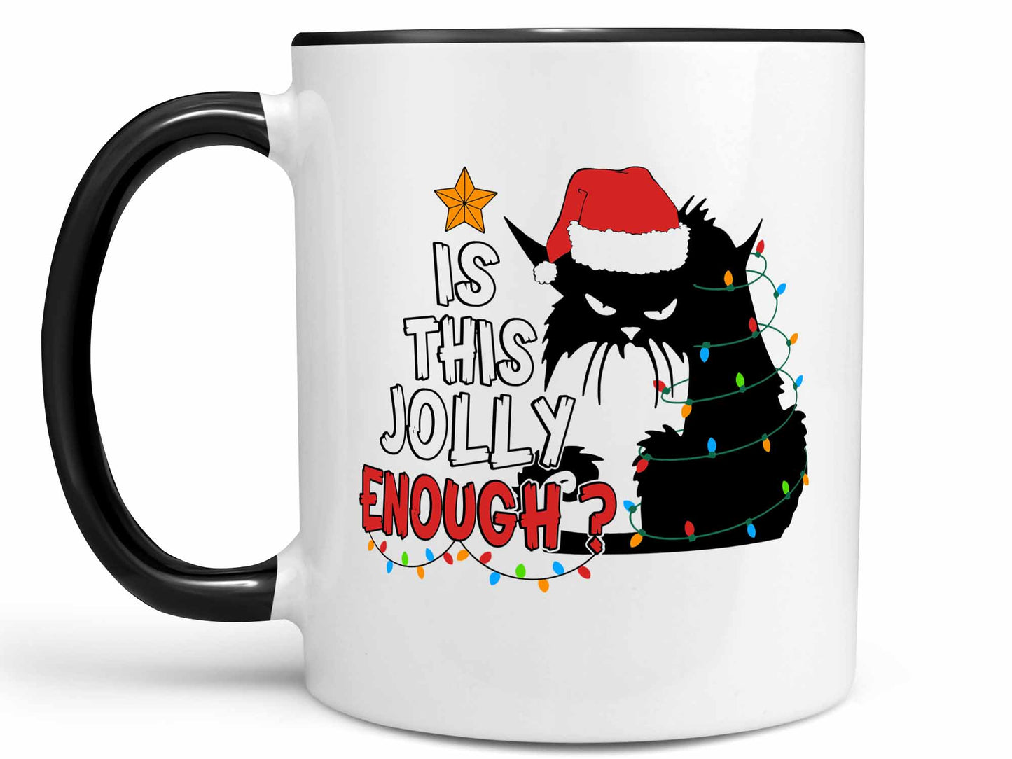 Jolly Cat Christmas Coffee Mug