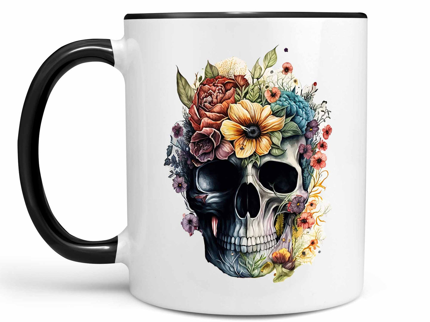 Boho Flower Skull Coffee Mug