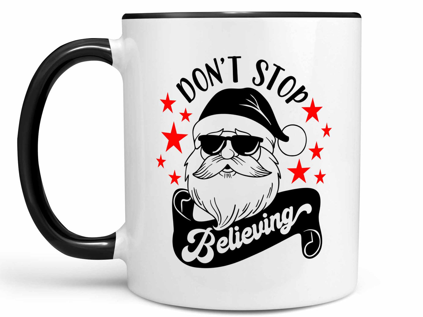 Don't Stop Believing Santa Coffee Mug