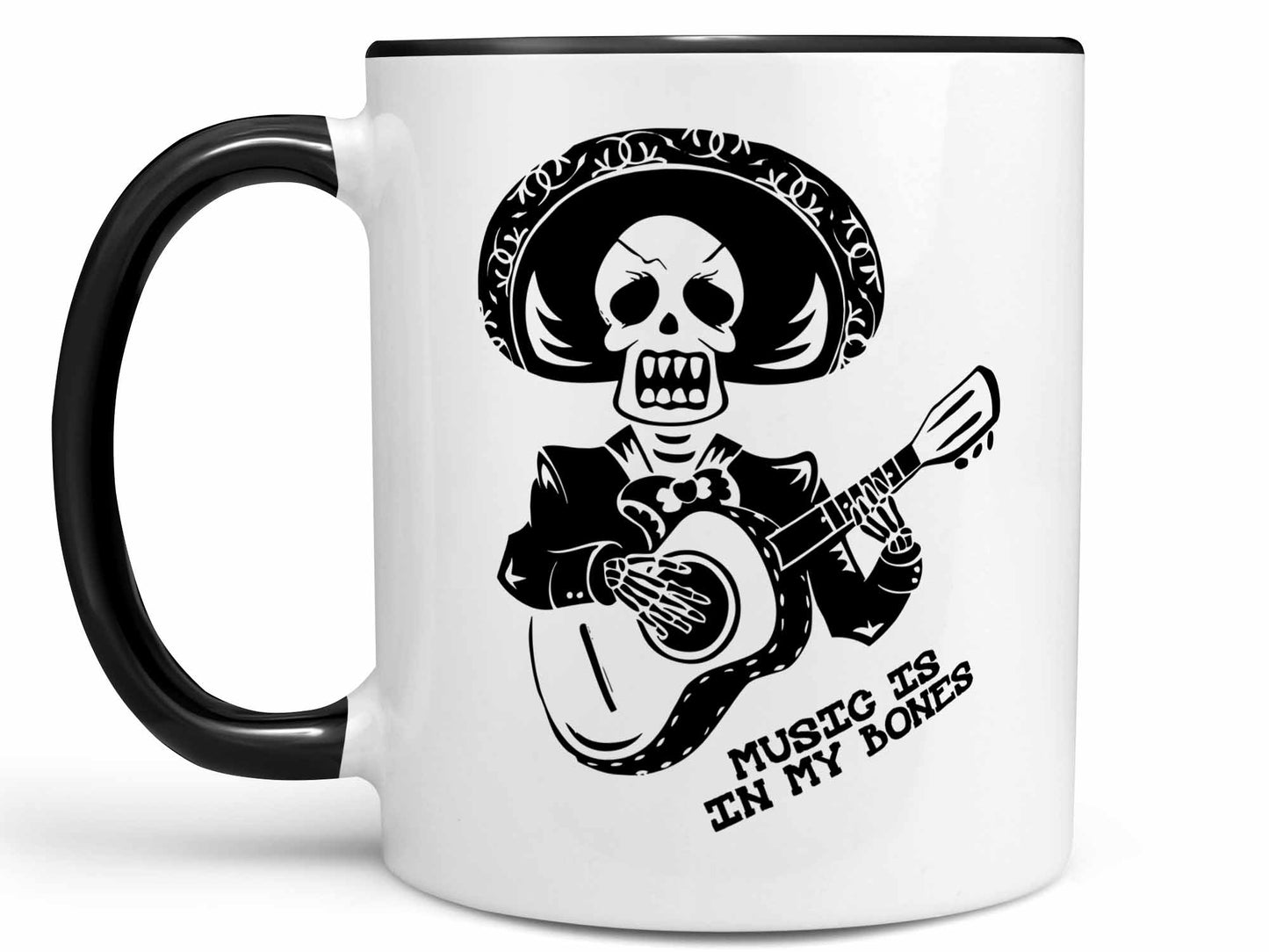 In My Bones Skeleton Guitar Coffee Mug