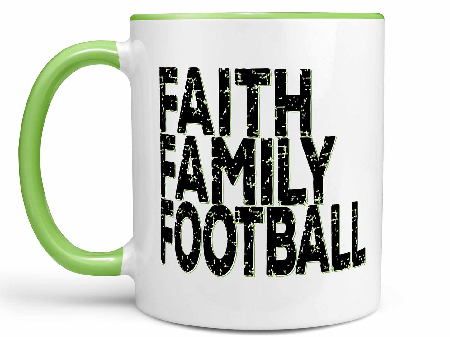 Faith Family Football Coffee Mug