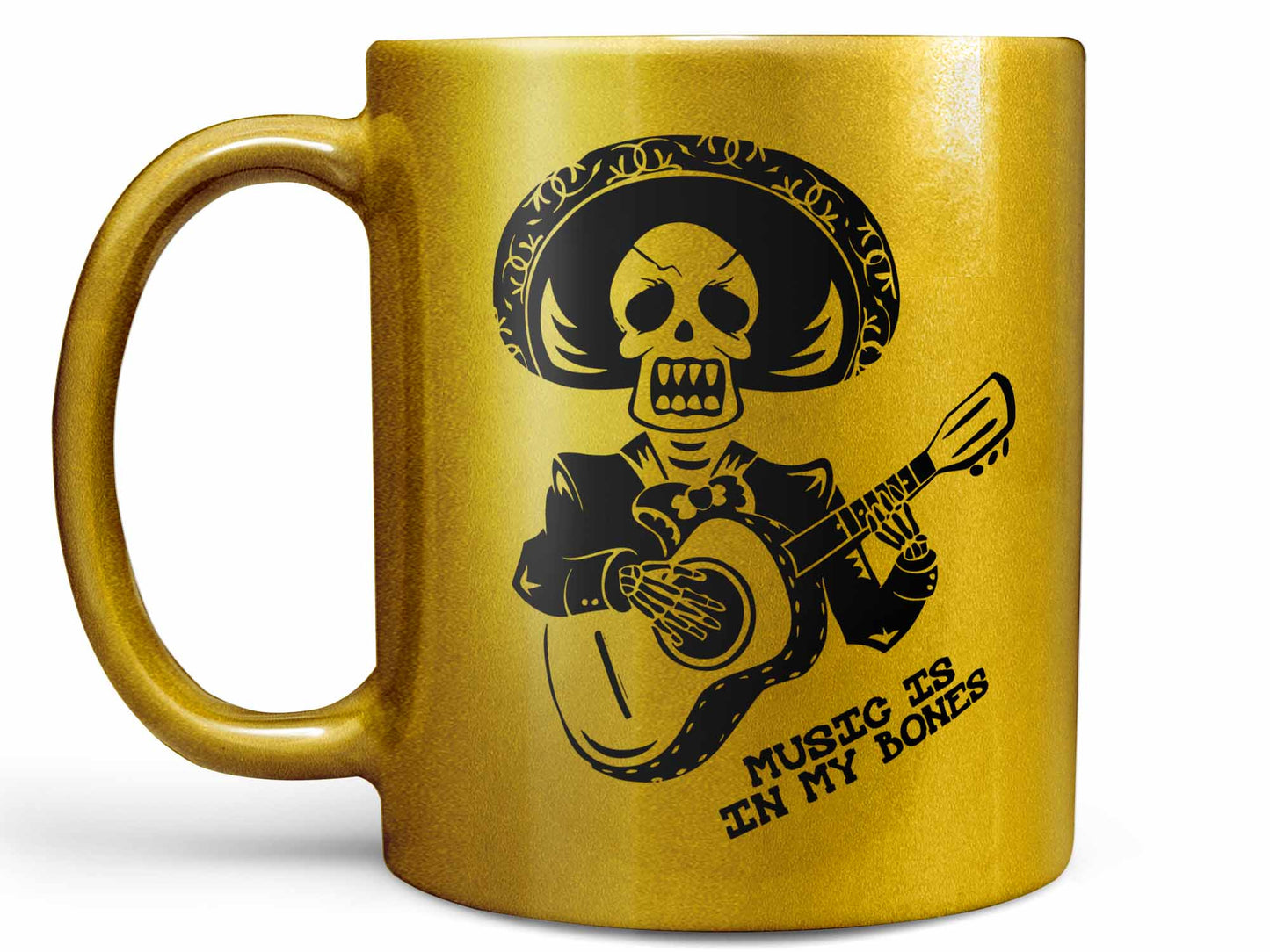 In My Bones Skeleton Guitar Coffee Mug
