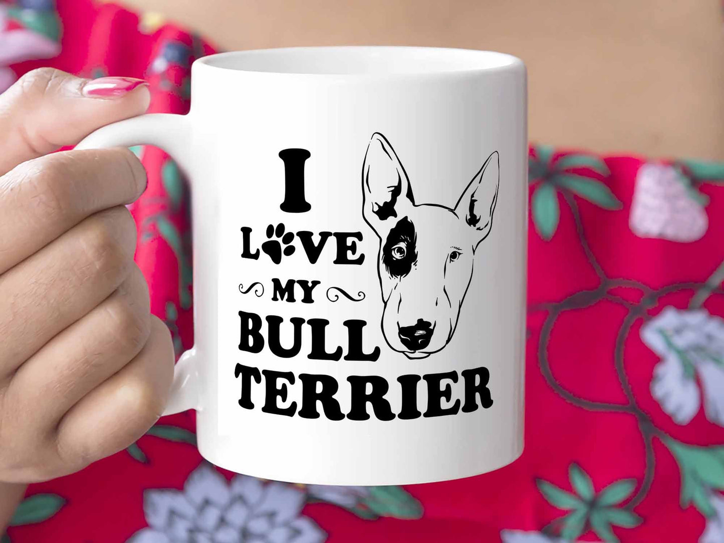 I Love My Bull Terrier Coffee Mug