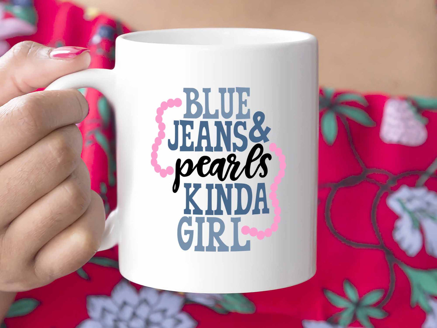 Blue Jeans and Pearls Coffee Mug