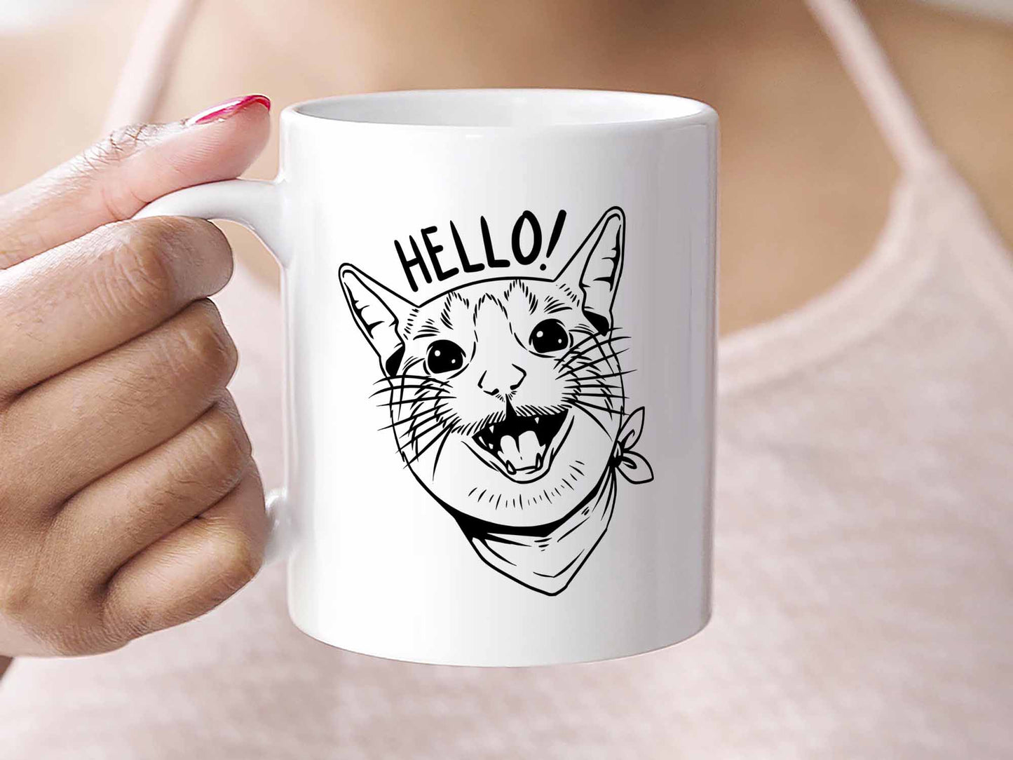 Hello Cat Coffee Mug