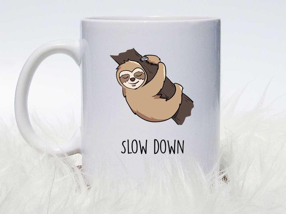 Slow Down Sloth Coffee Mug