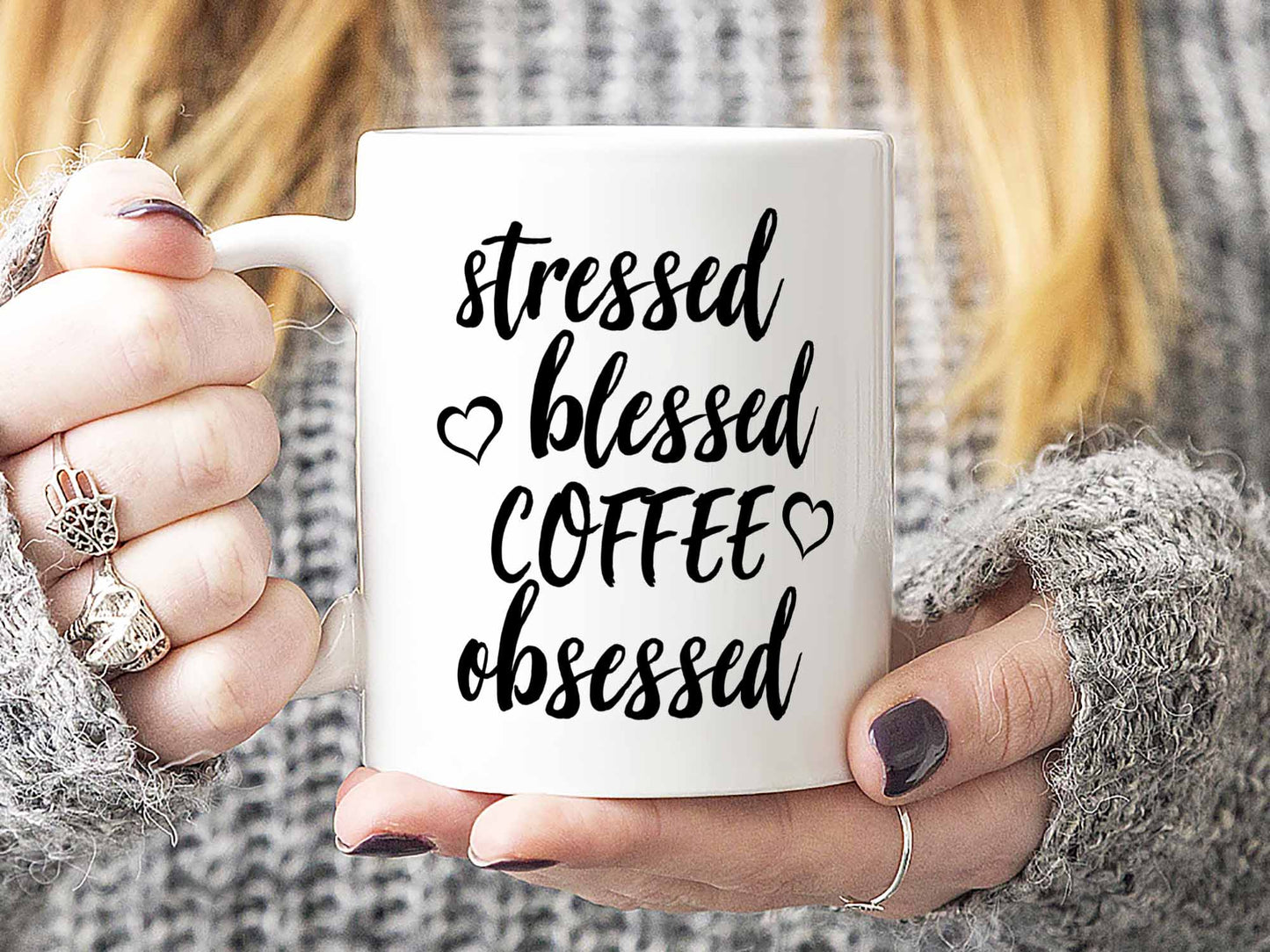 Stressed Blessed Coffee Obsessed Coffee Mug