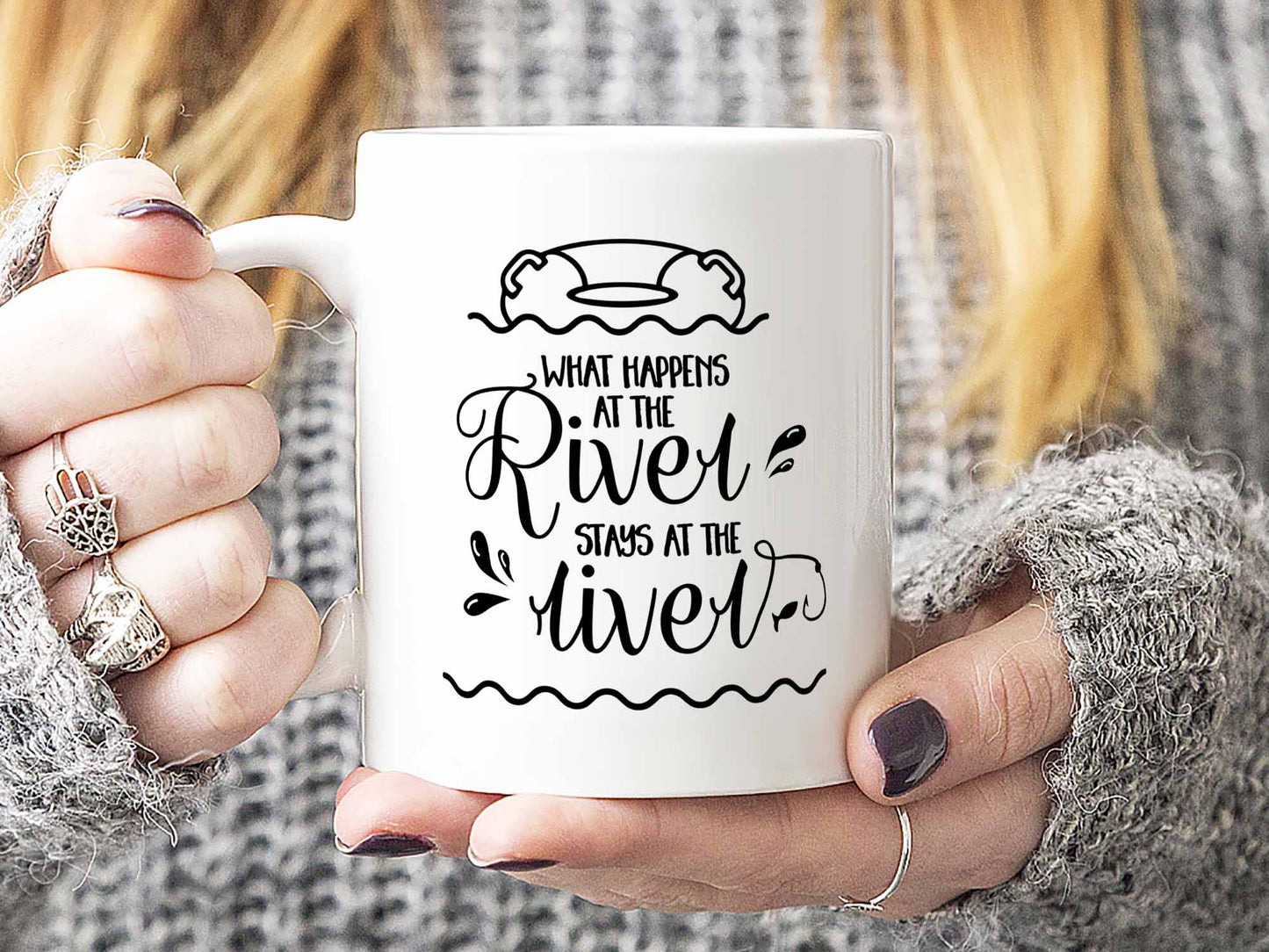 What Happens at the River Coffee Mug