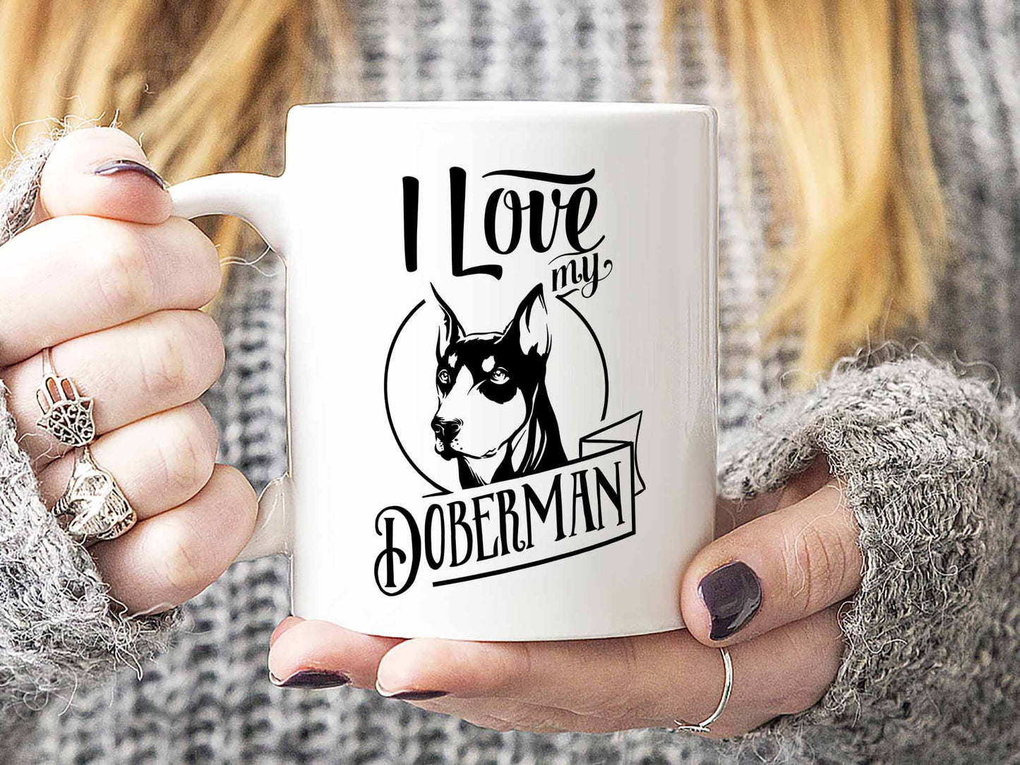 I Love My Doberman Coffee Mug