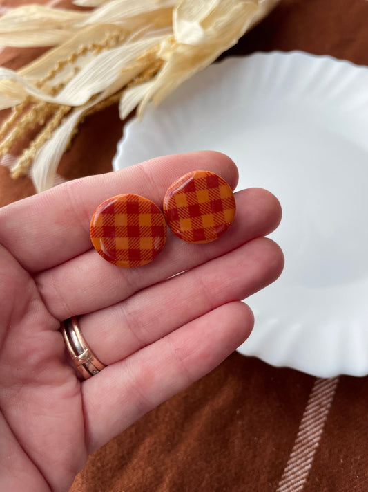 Plaid Nickel Studs