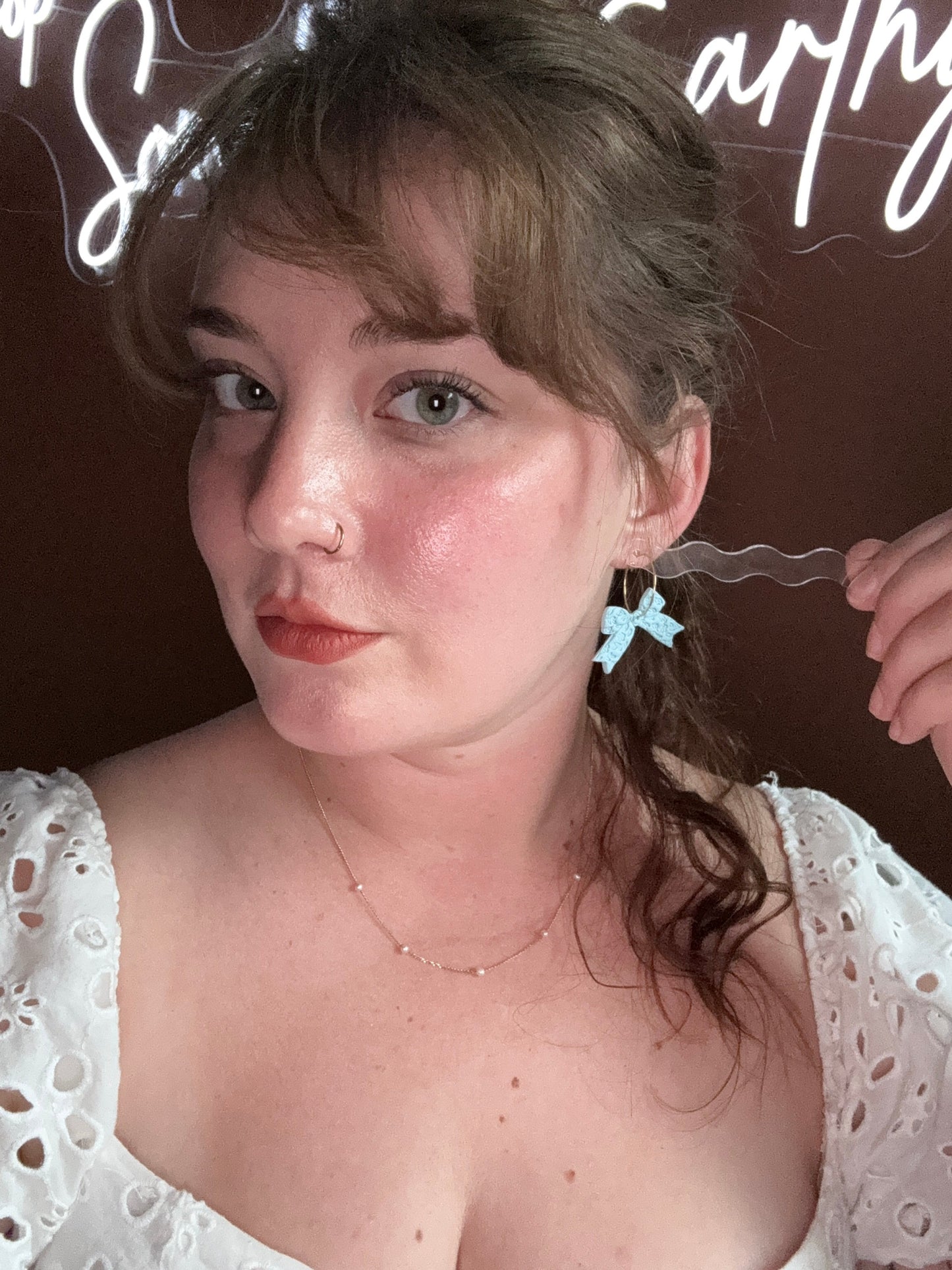 Floral Ribbons, in Blue