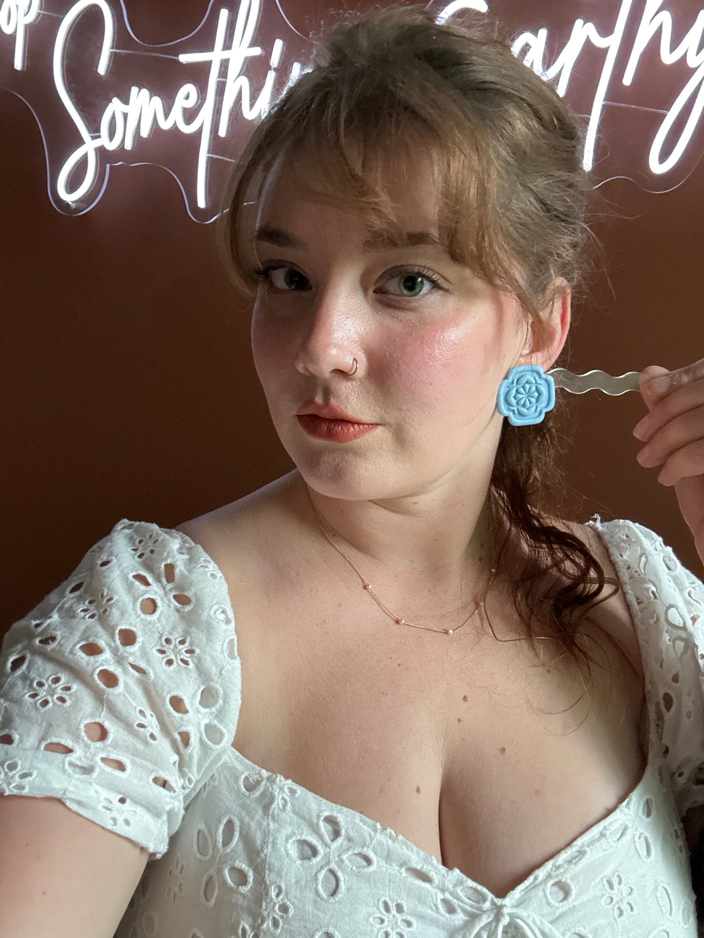 Heirloom Statement Studs, Blue