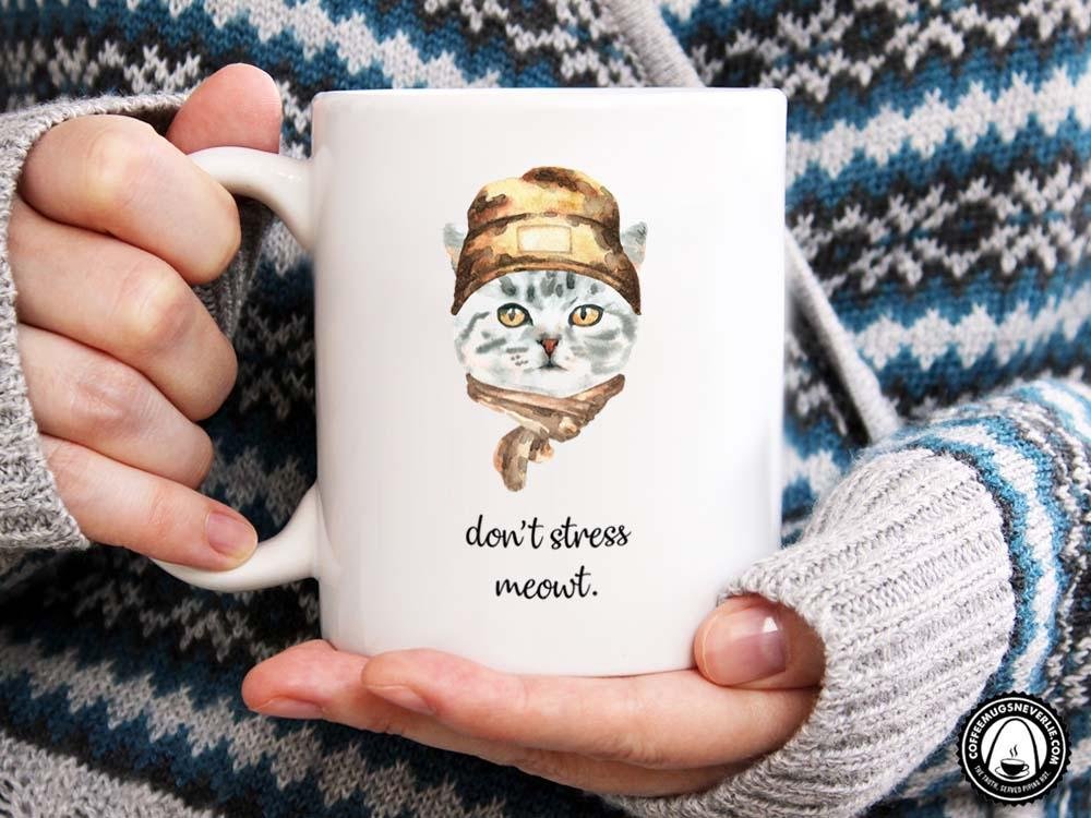 Don't Stress Meowt Cool Cat Coffee Mug