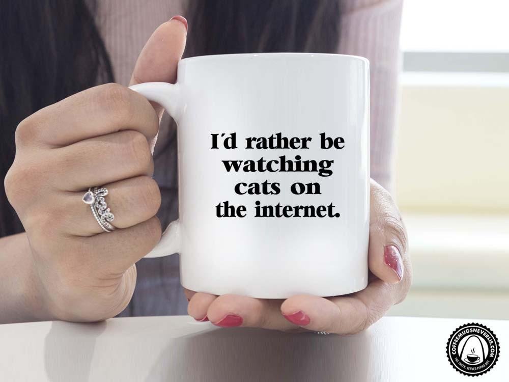 I'd Rather Be Watching Cats Coffee Mug