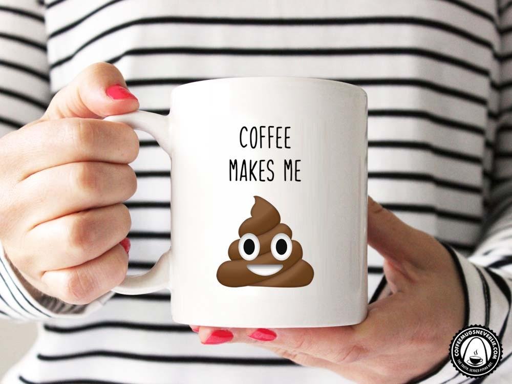 Coffee Makes Me Poop Emoji Coffee Mug