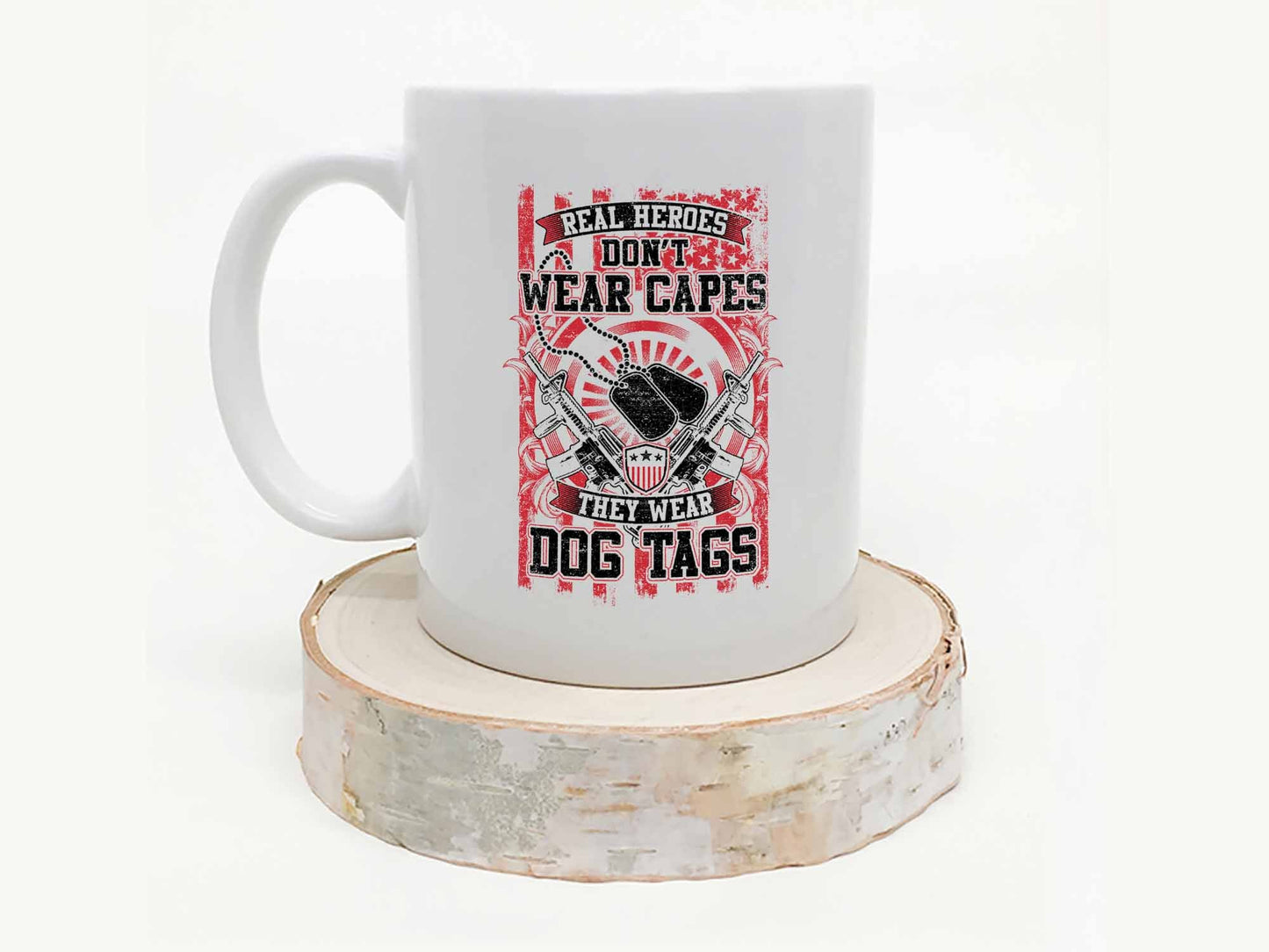 Real Heroes Wear Dog Tags Coffee Mug