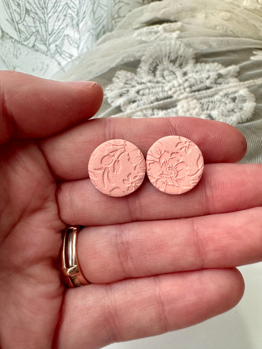 Peachy Pink Penny Studs