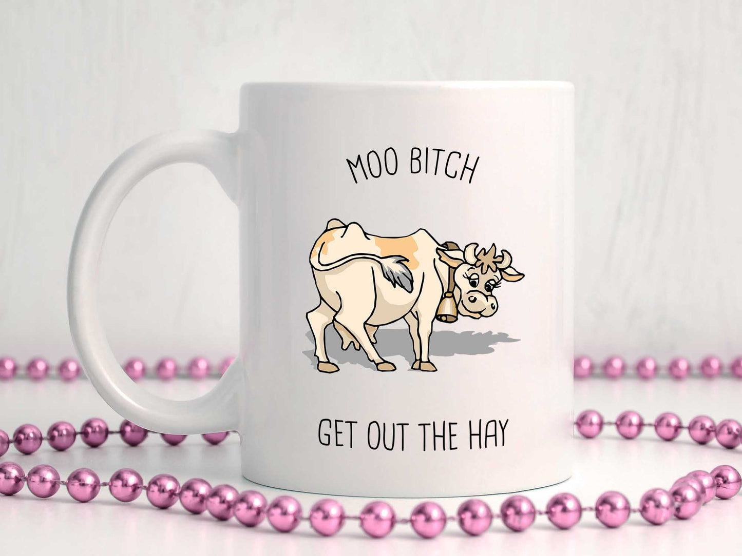 Get Out the Hay Cow Coffee Mug