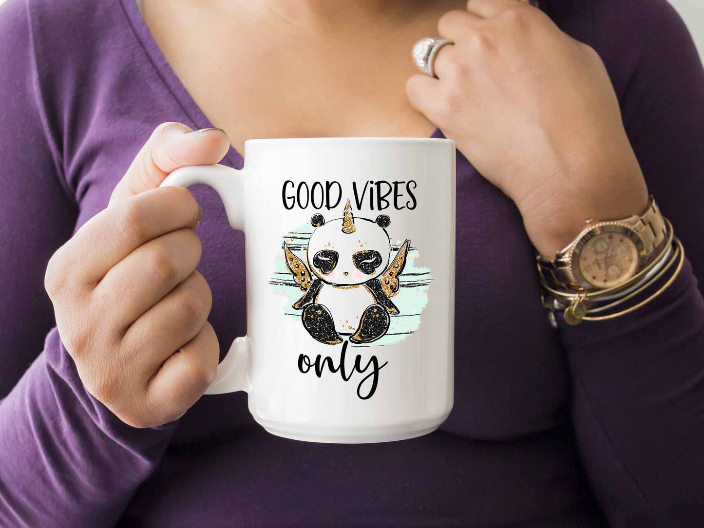 Good Vibes Only Bear Coffee Mug