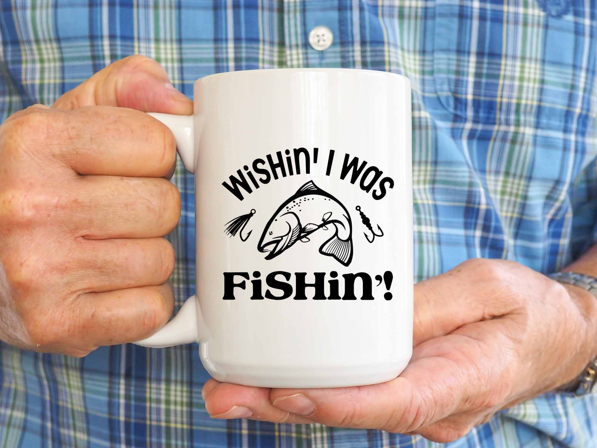 Wishin' I Was Fishin' Coffee Mug