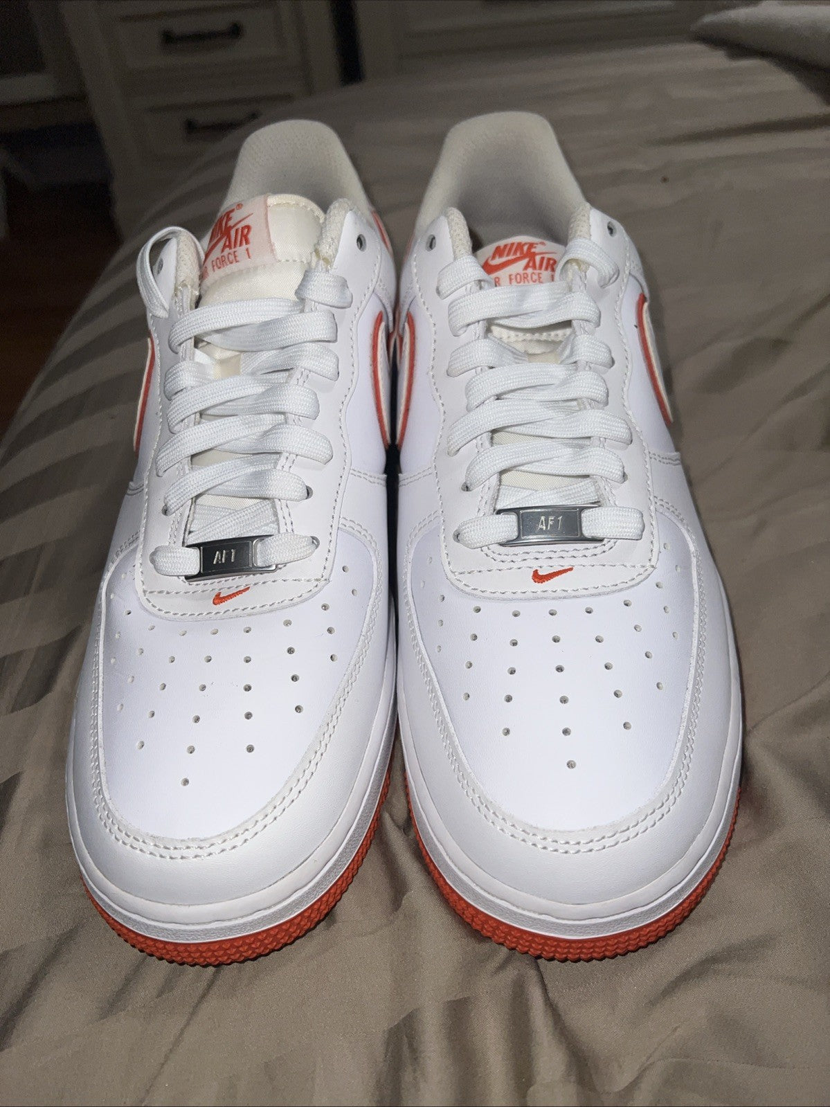 Size 10 - Nike Air Force 1 '07 White Picante Red