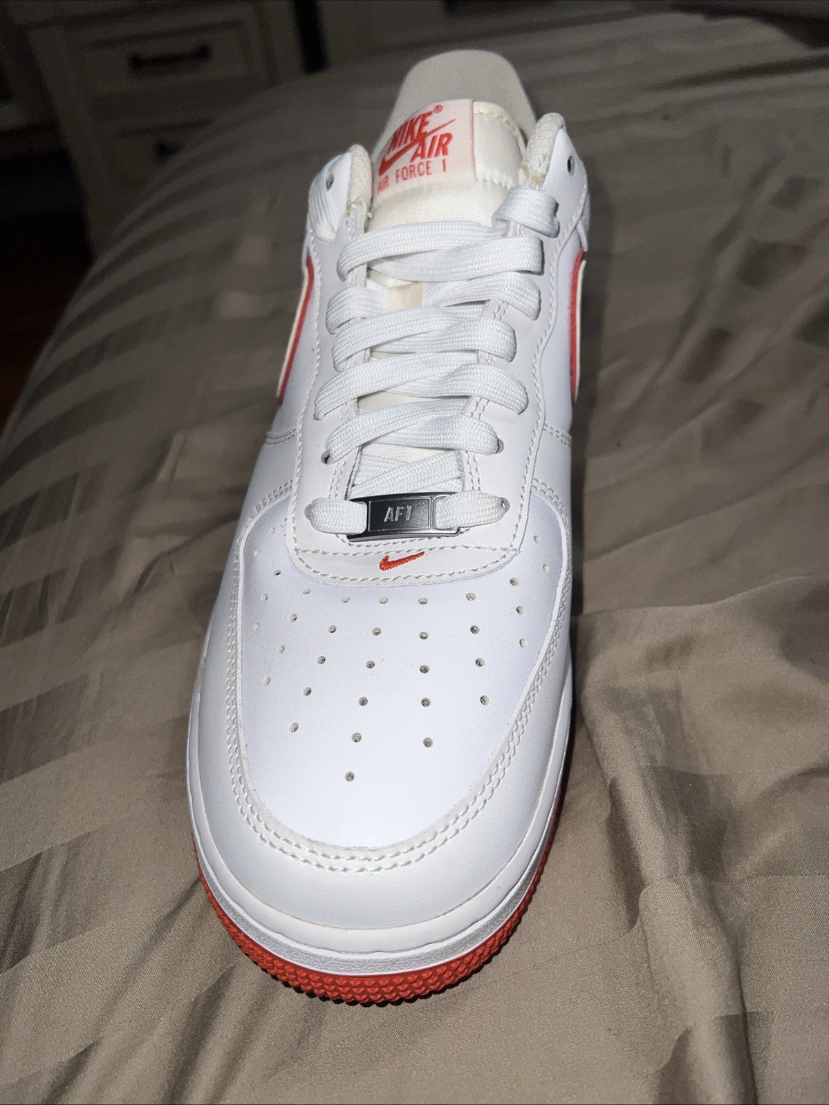 Size 10 - Nike Air Force 1 '07 White Picante Red