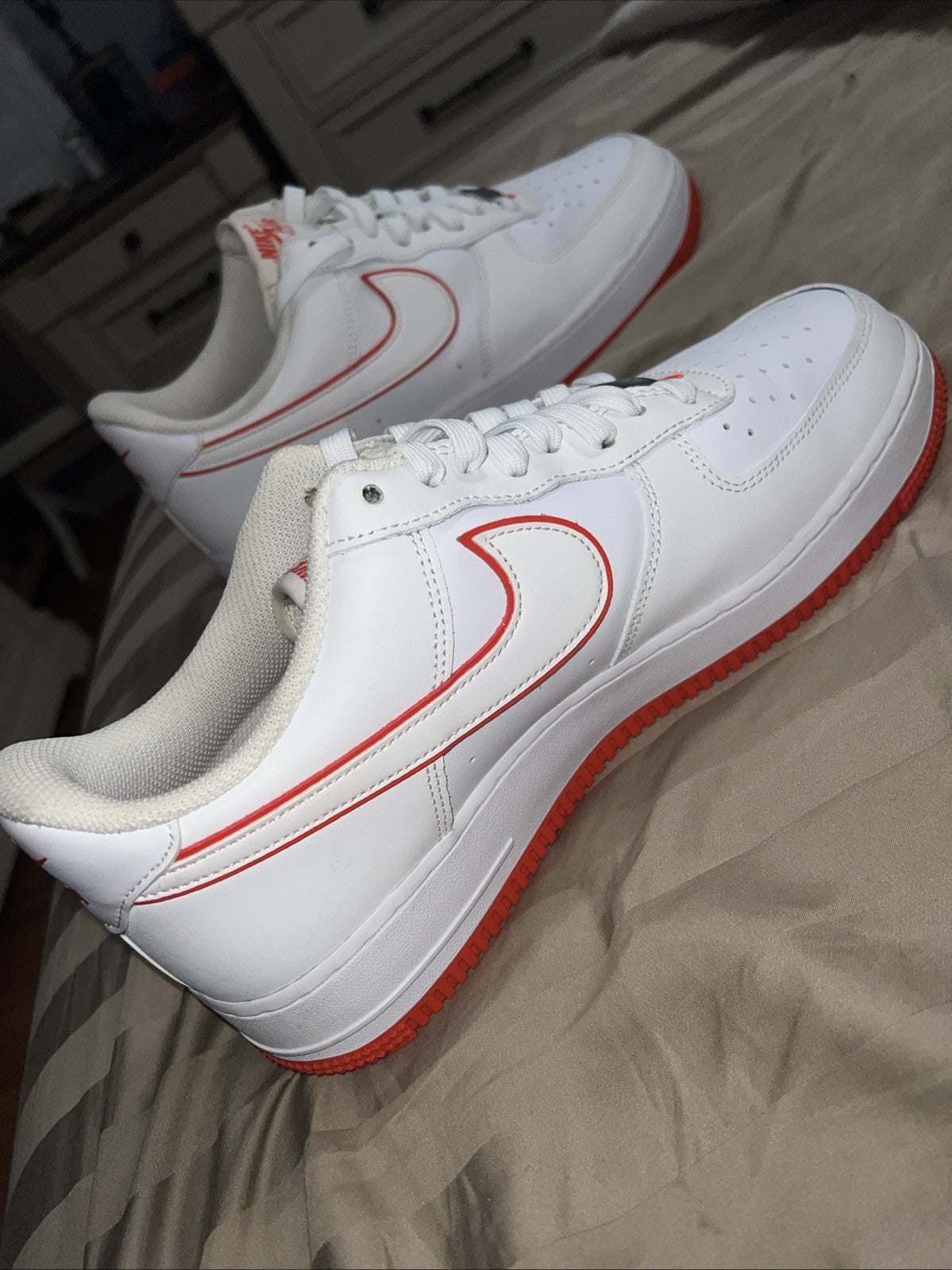 Size 10 - Nike Air Force 1 '07 White Picante Red