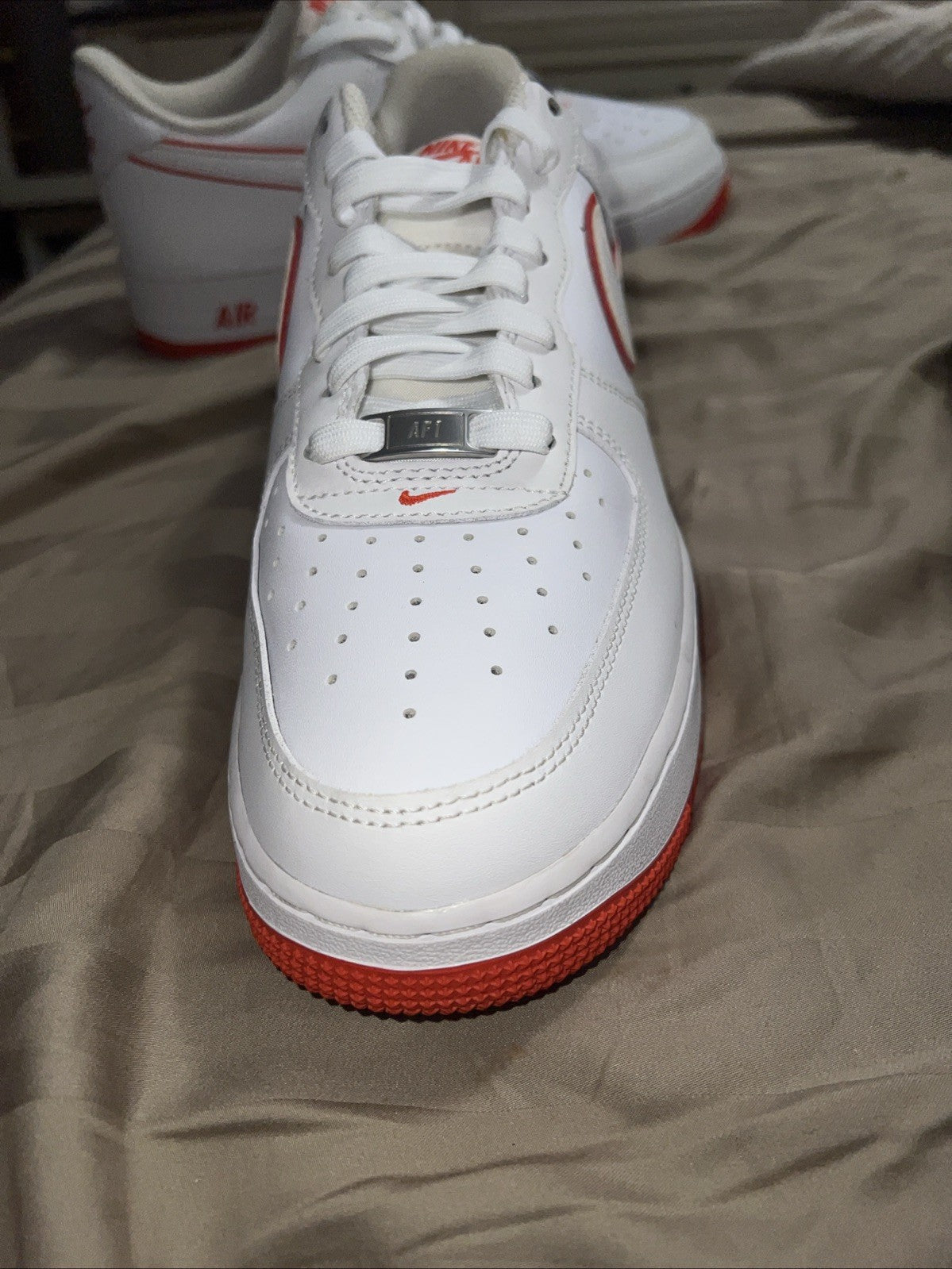 Size 10 - Nike Air Force 1 '07 White Picante Red
