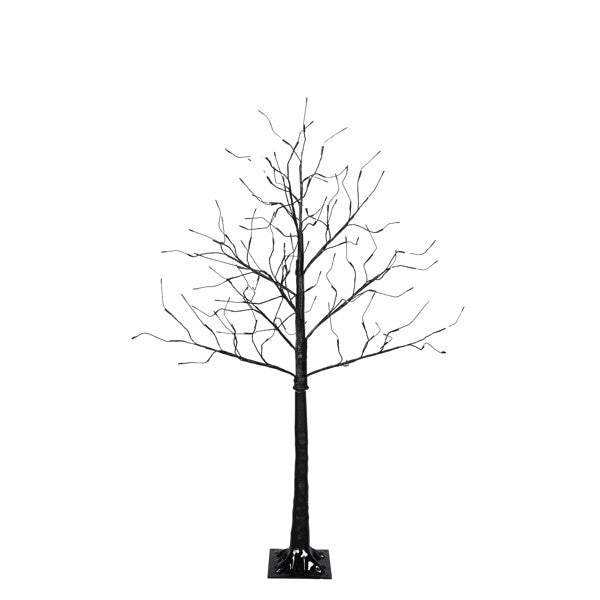 Set Of 3 Halloween Ghost Trees With Purple Lights, 4 Feet, 5 Feet, And 6 Feet, B