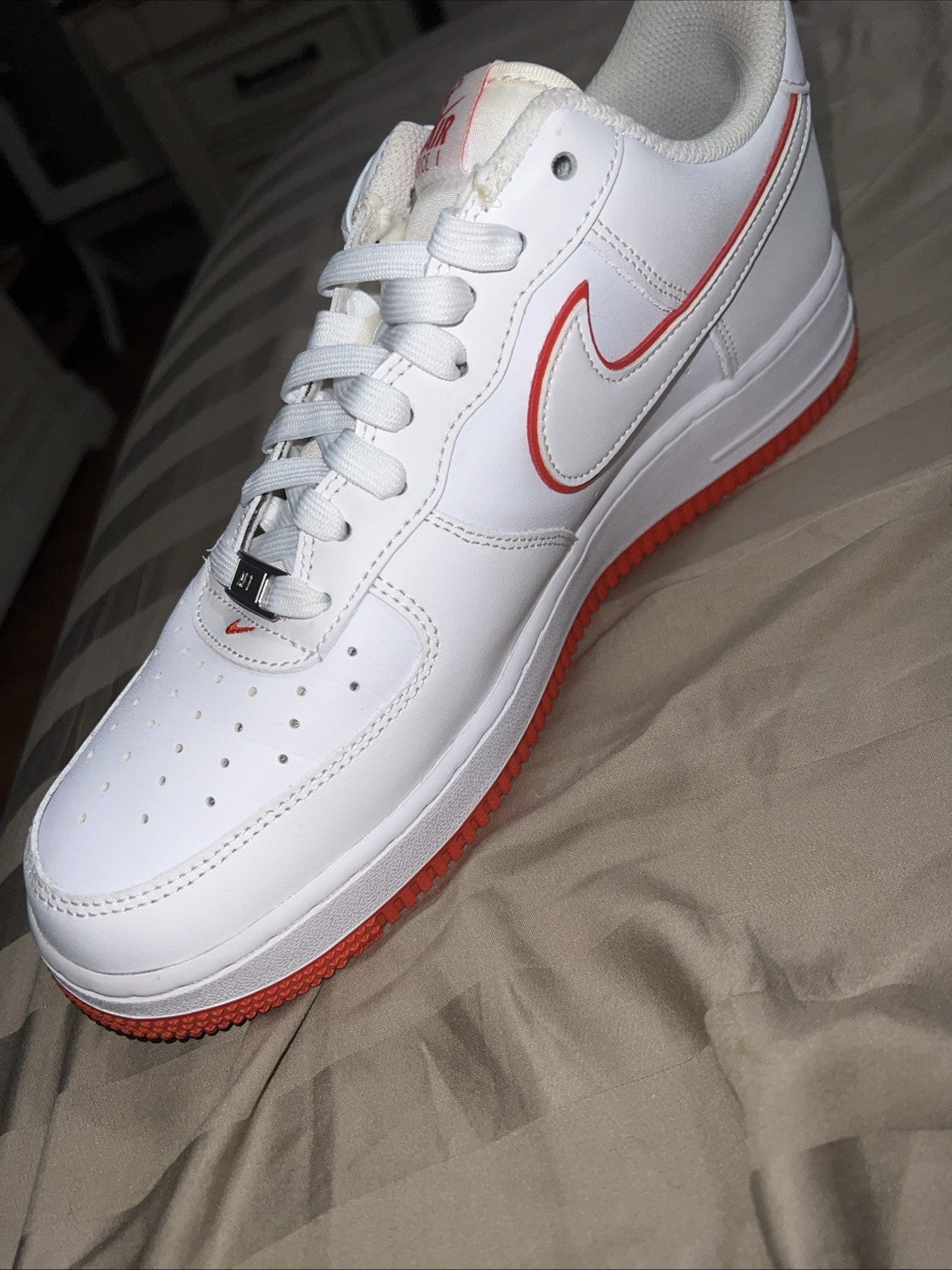 Size 10 - Nike Air Force 1 '07 White Picante Red