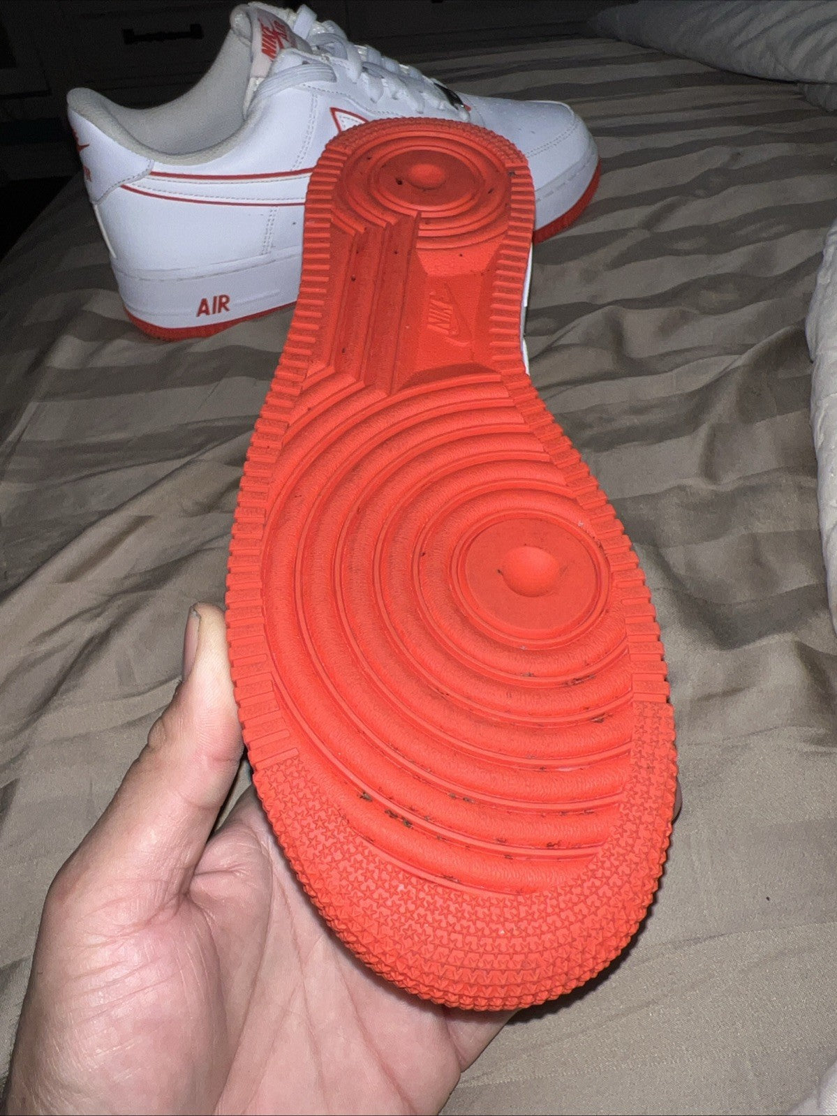 Size 10 - Nike Air Force 1 '07 White Picante Red