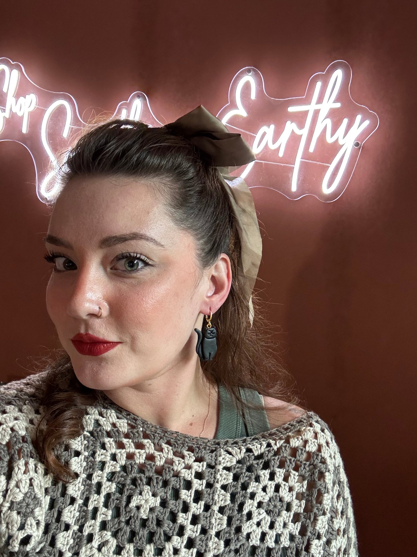 Black Cat Earrings