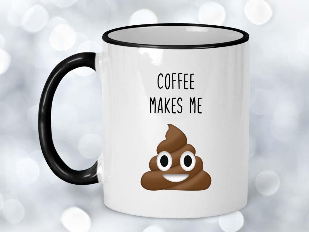 Coffee Makes Me Poop Emoji Coffee Mug