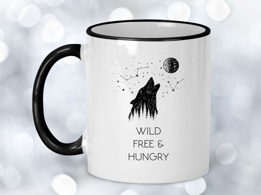 Wild Free & Hungry Wolf Coffee Mug