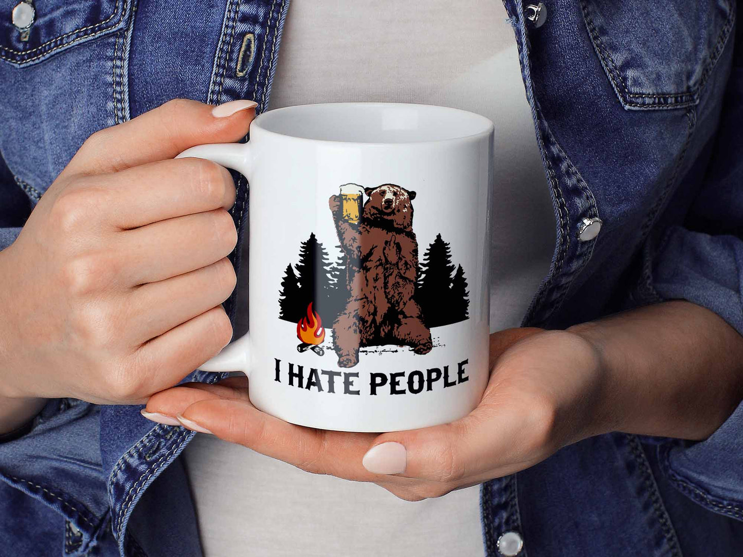 I Hate People Bear Coffee Mug