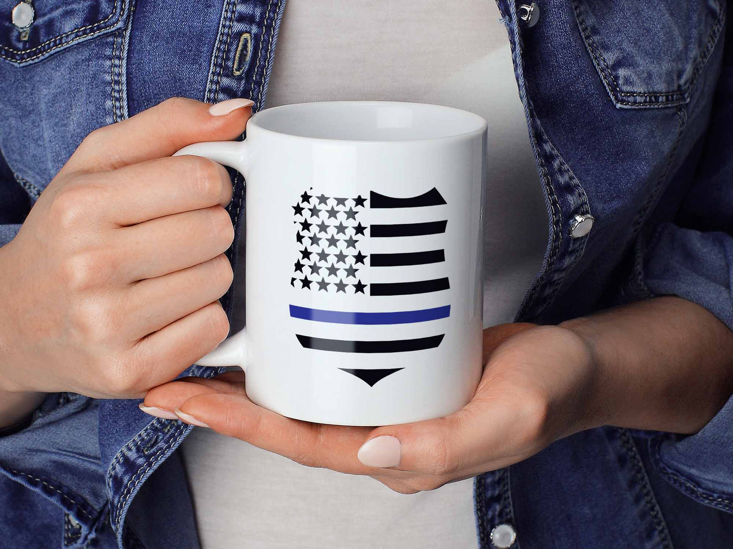 Blue Thin Line Coffee Mug