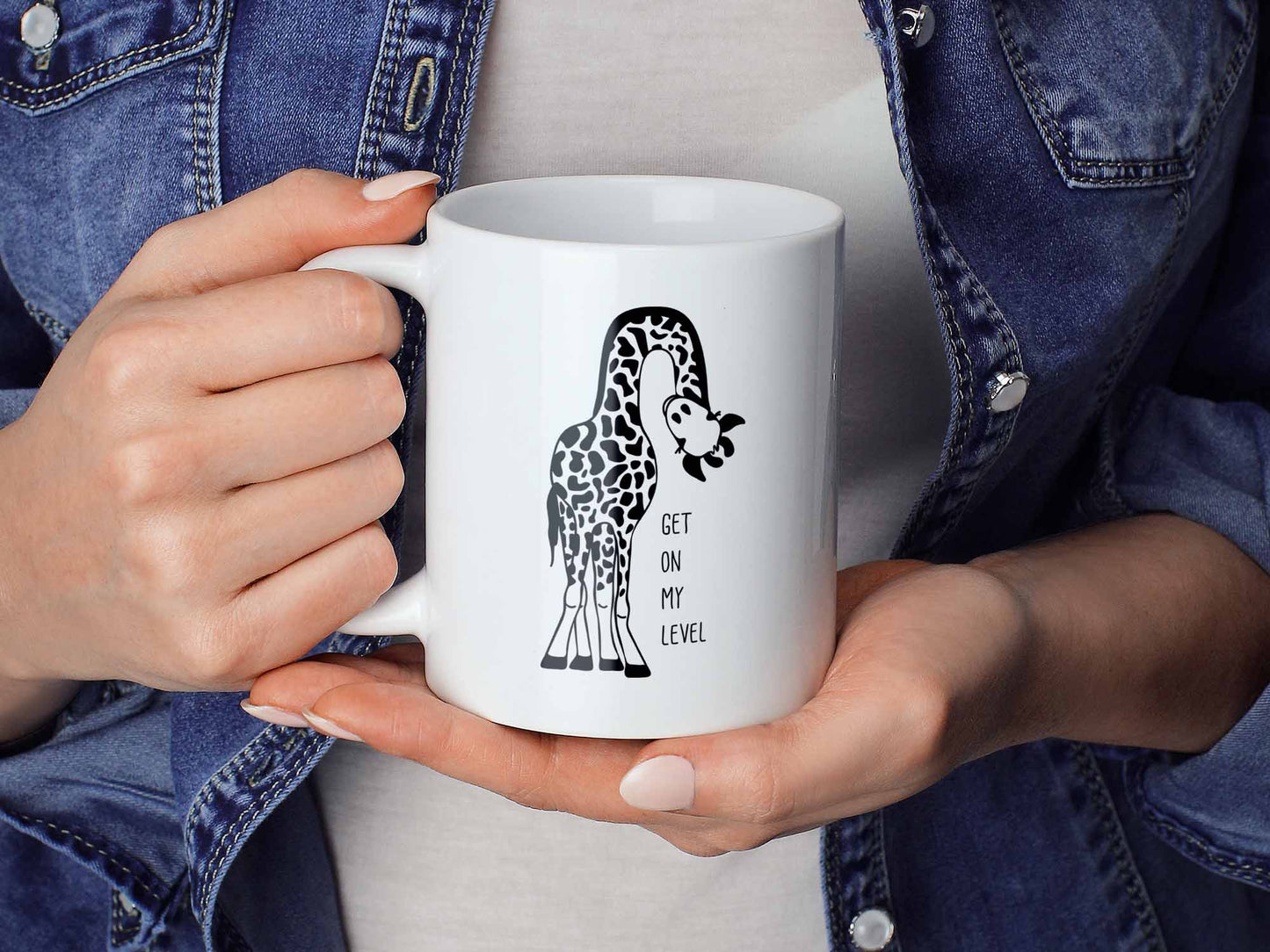 Get On My Level Giraffe Coffee Mug