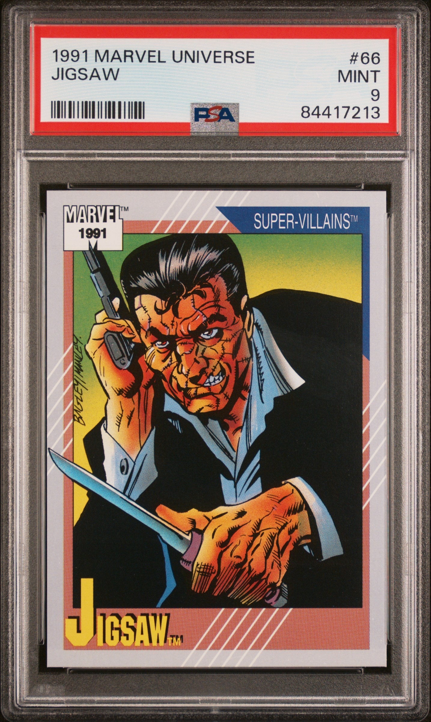1991 MARVEL UNIVERSE JIGSAW #66 - PSA 9