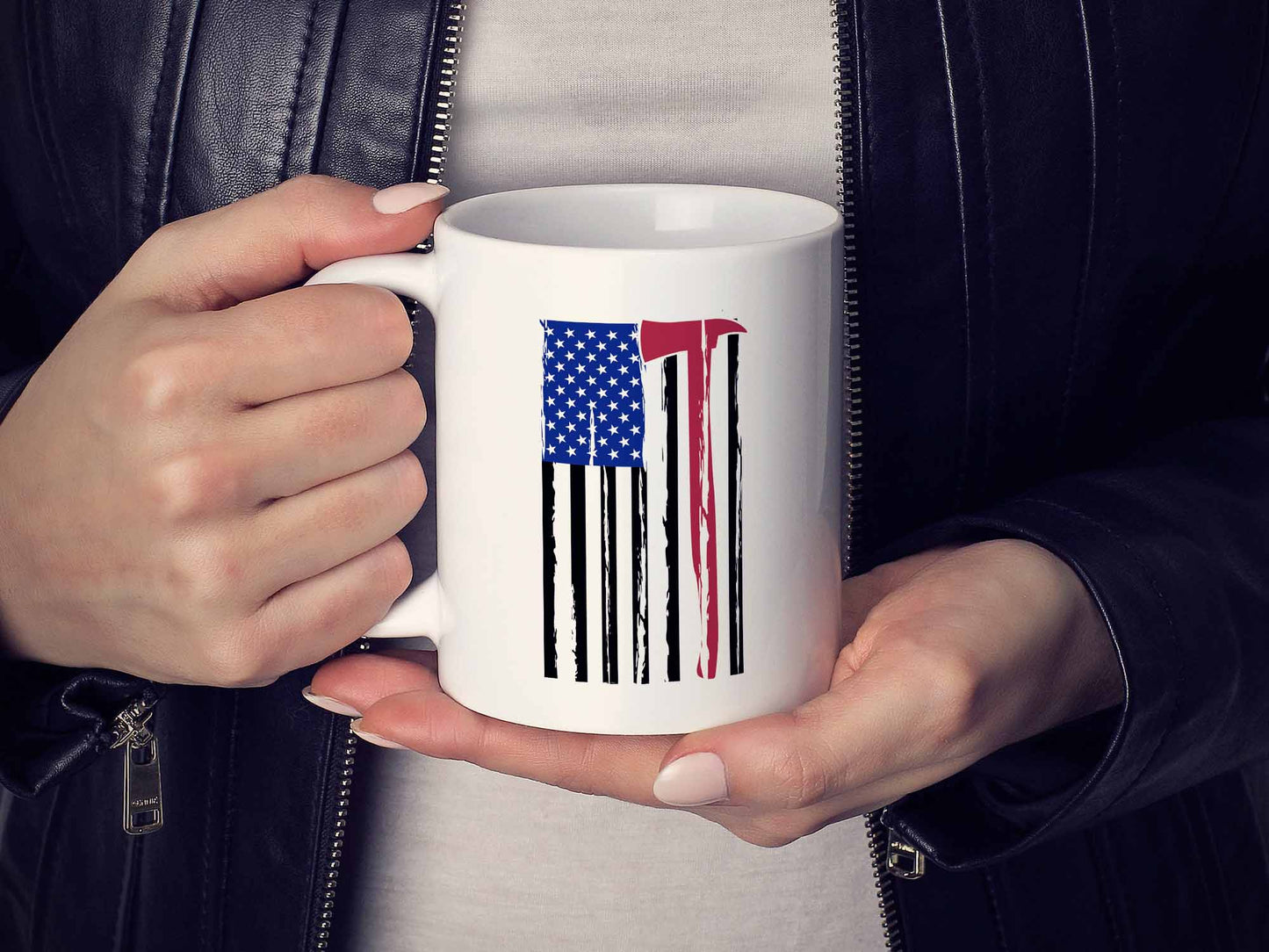 Firefighter Axe Flag Coffee Mug