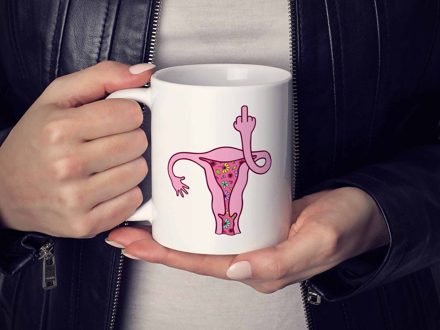 Uterus Middle Finger Coffee Mug