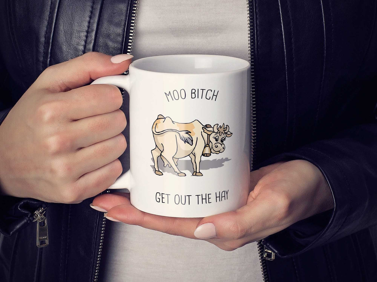 Get Out the Hay Cow Coffee Mug