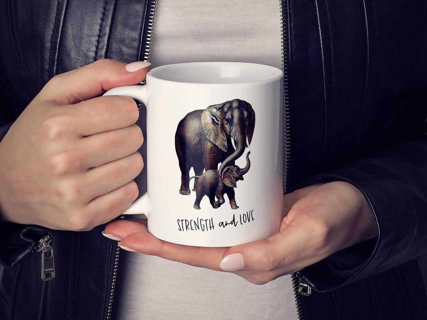 Strength and Love Elephant Coffee Mug