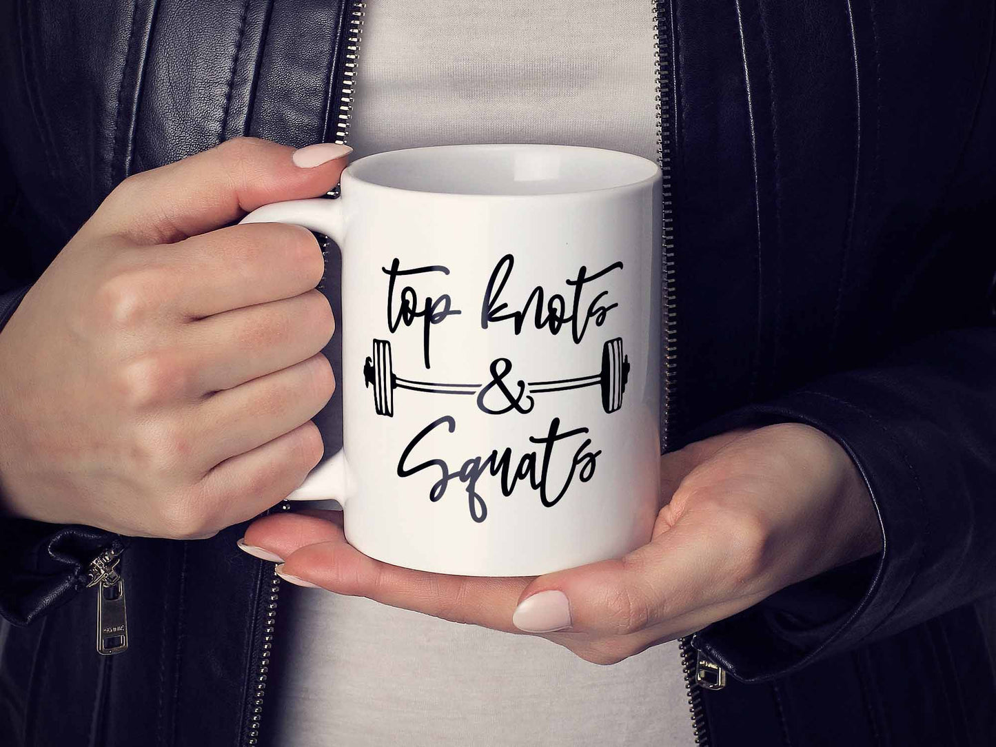 Top Knots and Squats Coffee Mug