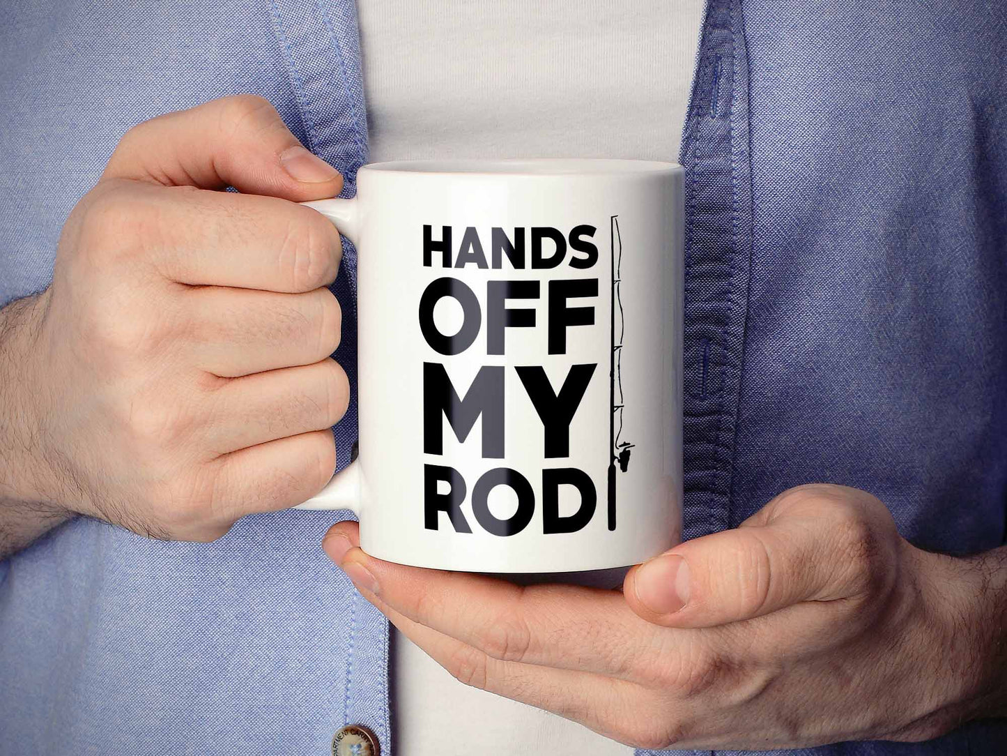Hands Off My Rod Fishing Coffee Mug