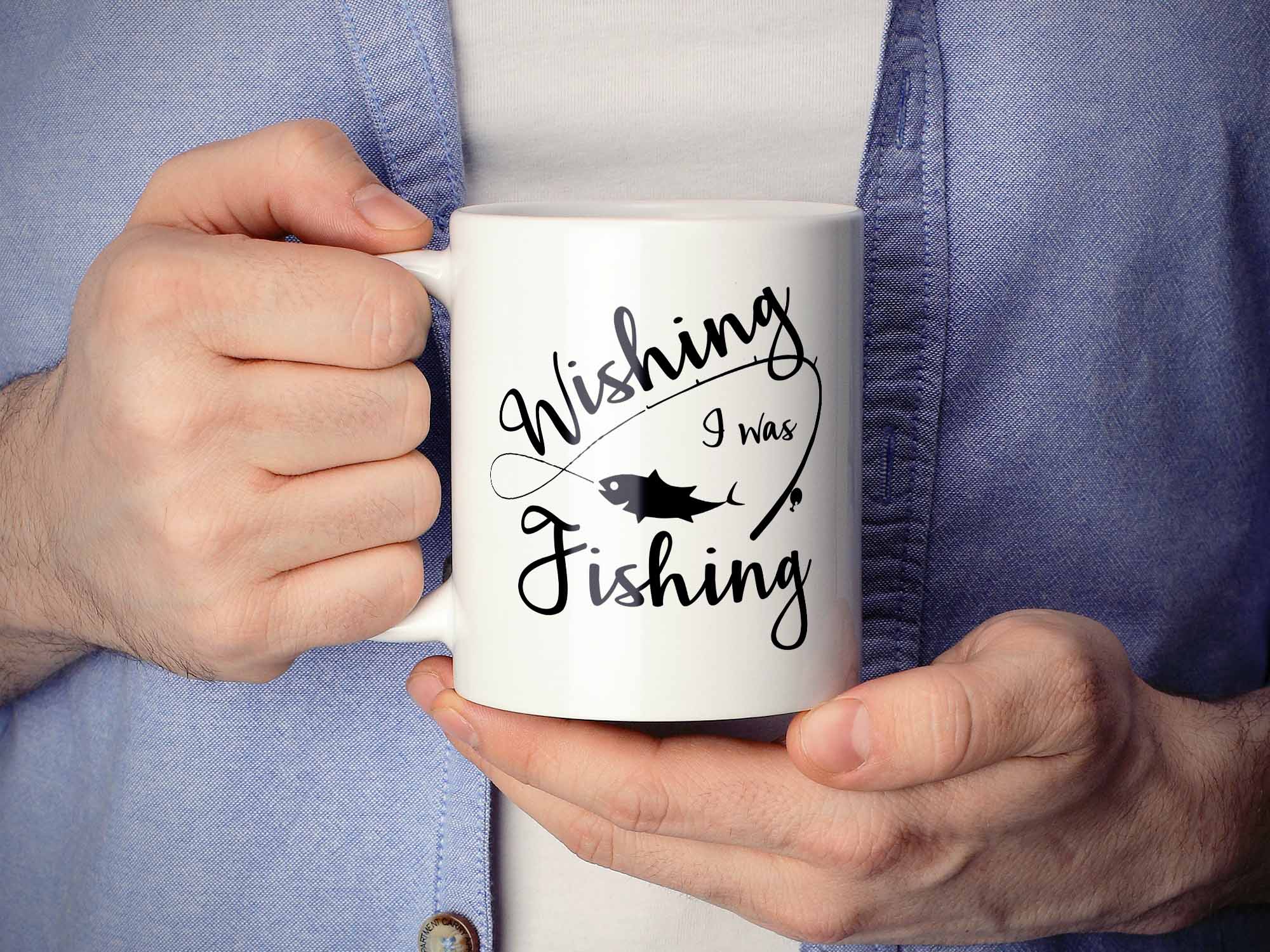 Wishing I Was Fishing Coffee Mug