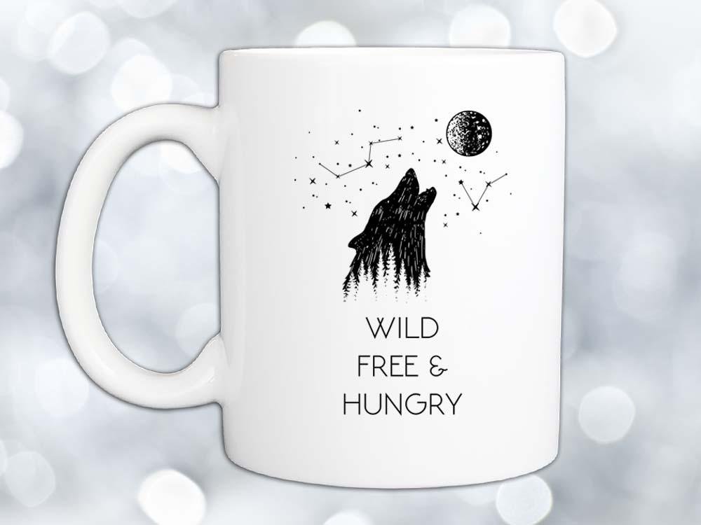Wild Free & Hungry Wolf Coffee Mug