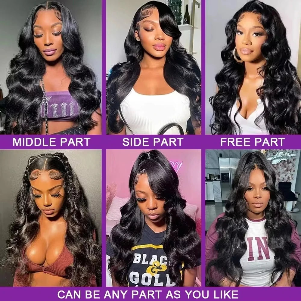 220% Body Wave 13x6 Lace Front Human Hair Wigs Brazilian 30 40 Inch 13x4 Transparent Lace Frontal Wig For Women