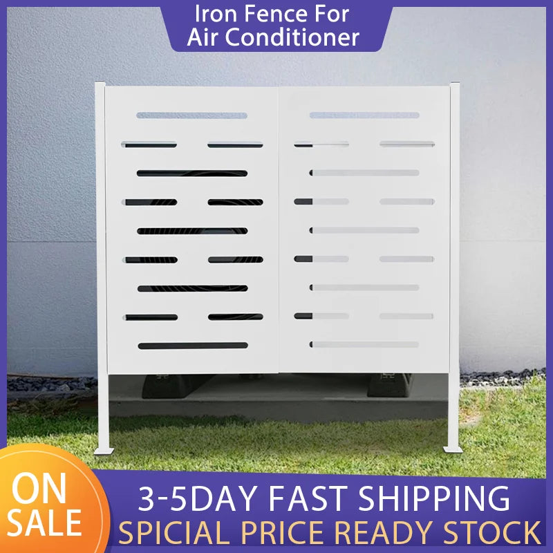 Freestanding Privacy Screens 3 Panels Iron Air Conditioner Fence with Pool Equipment Enclosure for Outdoor Yard Hide AC & Trash