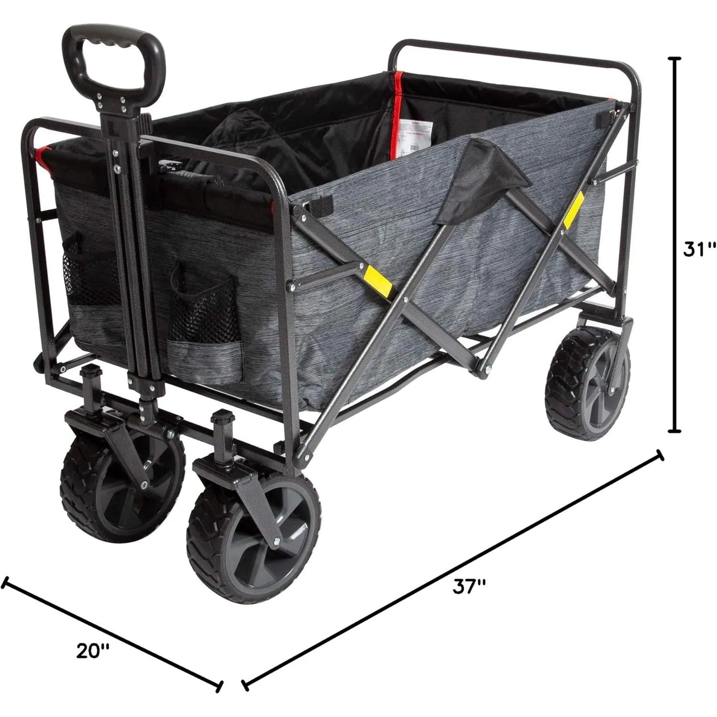 XL Heavy Duty Collapsible Outdoor Folding Camping Gear Grocery Cart Portable Lightweight Utility Adjustable Rolling Cart