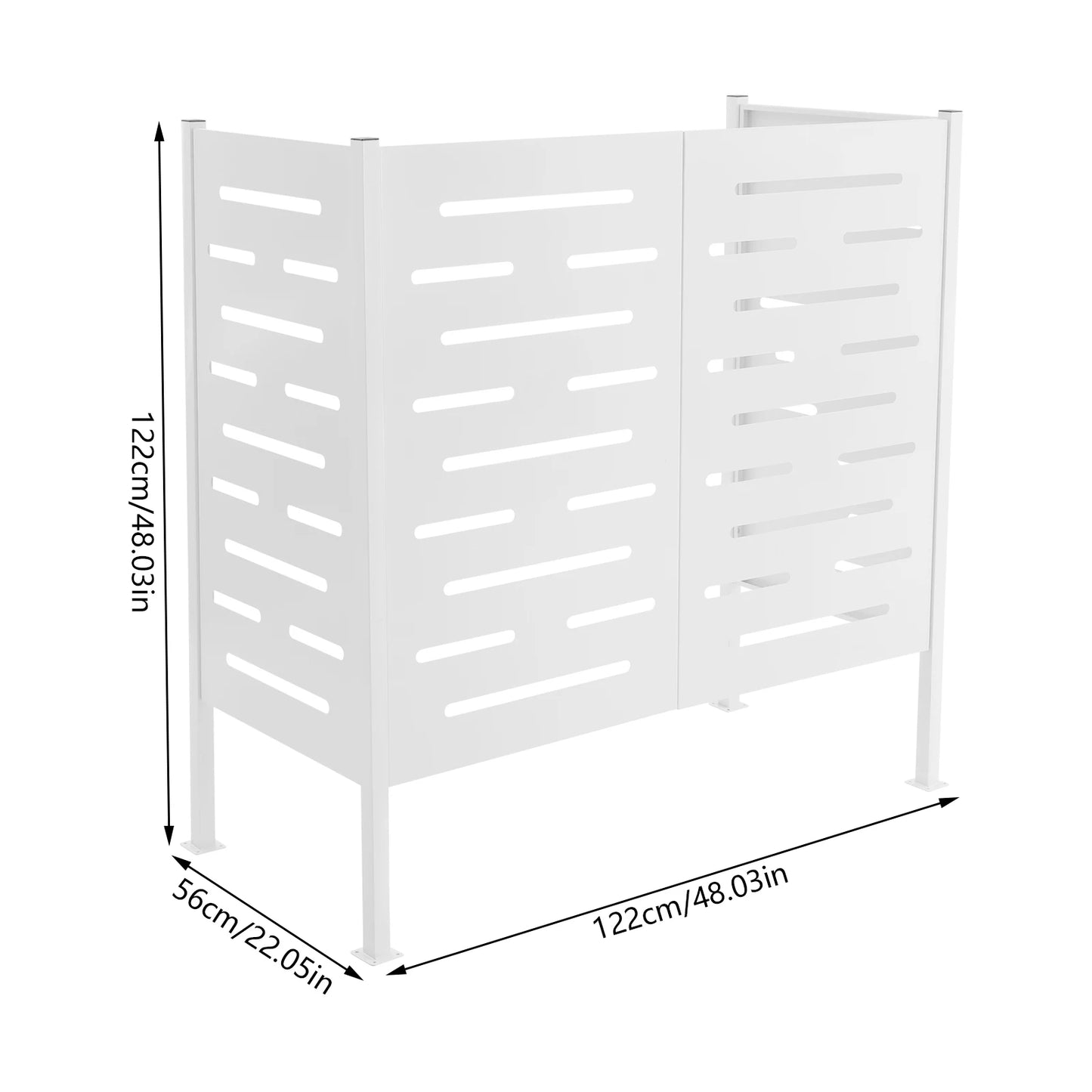 Freestanding Privacy Screens 3 Panels Iron Air Conditioner Fence with Pool Equipment Enclosure for Outdoor Yard Hide AC & Trash